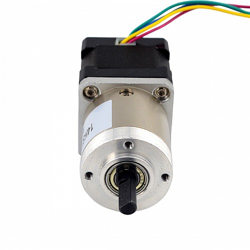 Nema 14 Step Motor L=34mm Arka Şaft, Vida Deliği ve Dişli Oranı 19:1 Şanzıman