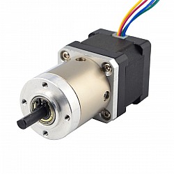 Nema 14 Step Motor L=34mm Arka Şaft, Vida Deliği ve Dişli Oranı 19:1 Şanzıman