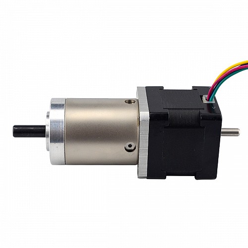 Nema 14 Step Motor L=34mm Arka Şaft, Vida Deliği ve 51:1 Dişli Oranı ile