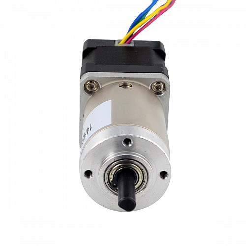 Nema 14 Step Motor L=34mm Arka Şaft, Vida Deliği ve 51:1 Dişli Oranı ile