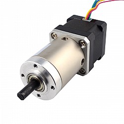 Nema 14 Step Motor L=34mm Arka Şaft, Vida Deliği ve 51:1 Dişli Oranı ile