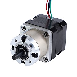 Nema 17 Step Motor Bipolar L=34mm Dişli Oranı 5:1 Planet Dişli Kutusu 300mm Kablo ve Konnektör ile