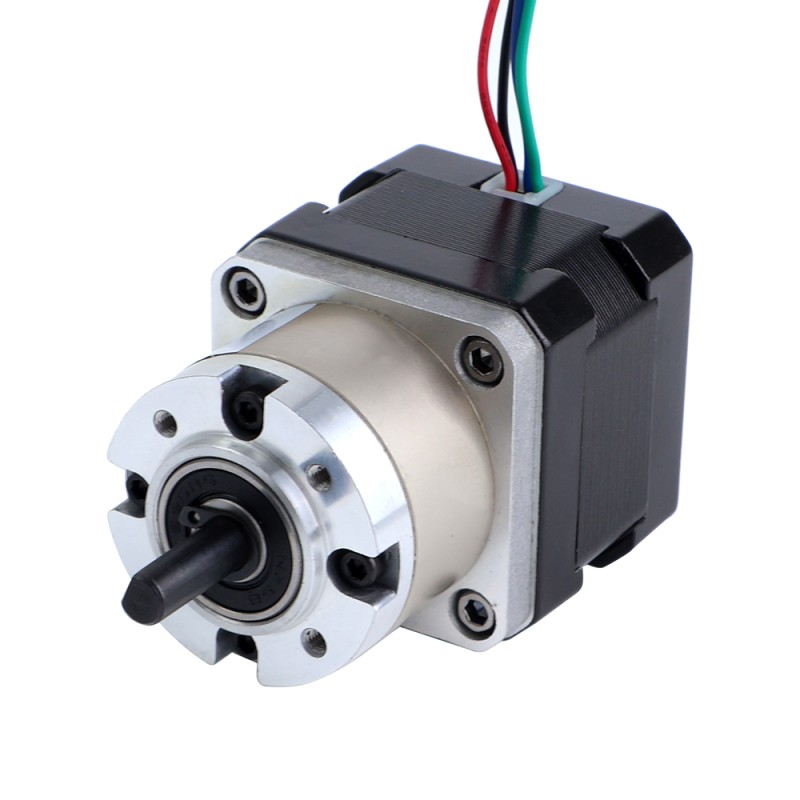 Nema 17 Step Motor Bipolar L=34mm Dişli Oranı 5:1 Planet Dişli Kutusu 300mm Kablo ve Konnektör ile