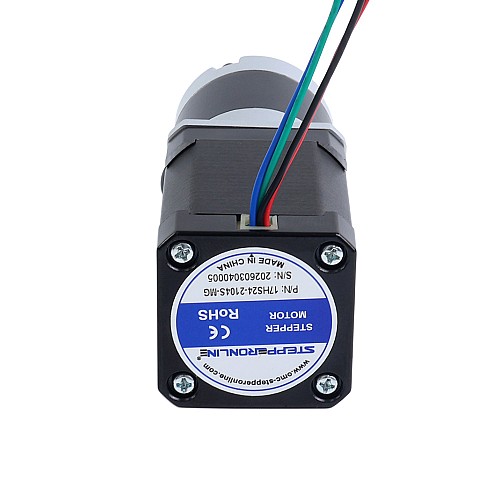 Nema 17 Step Motor Bipolar L=60mm Dişli Oranı 100:1 MG Serisi Planet Dişli Kutusu - 17HS24-2104S-MG100 | StepperOnline