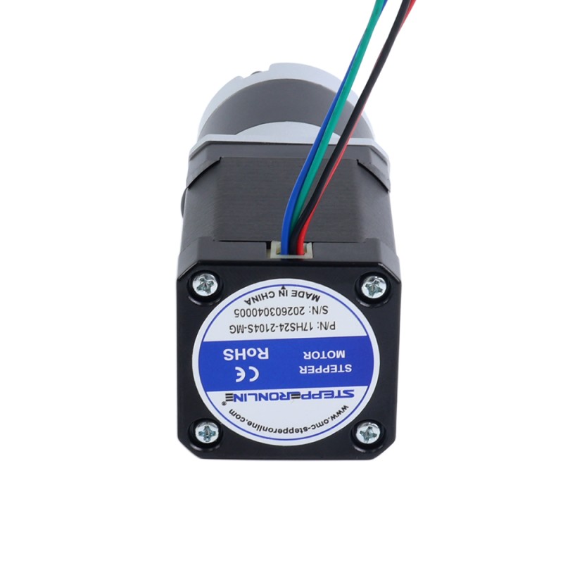 Nema 17 Step Motor Bipolar L=60mm Dişli Oranı 100:1 MG Serisi Planet Dişli Kutusu - 17HS24-2104S-MG100 | StepperOnline