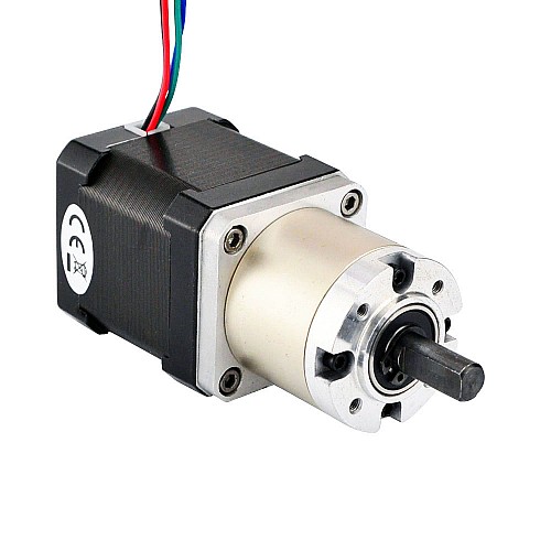 Nema 17 Step Motor Bipolar L=48mm Dişli Oranı 19:1 Planet Dişli Kutusu