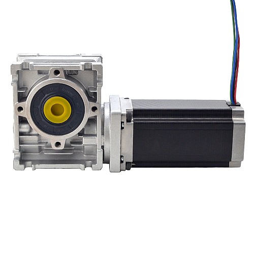 Nema 23 Step Motor L=113mm Dişli Oranı 20:1 Sonsuz Dişli Kutusu NMRV30 Sonsuz Dişli Hız Düşürücü