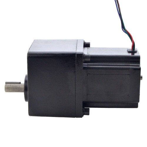 Nema 34 Bipolar Step Motor L=97mm Arka Şaft ve Dişli Oranı 13:1 Mahmuzlu Şanzıman