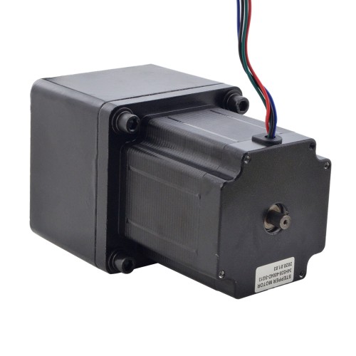 Nema 34 Bipolar Step Motor L=97mm Arka Şaft ve Dişli Oranı 13:1 Mahmuzlu Şanzıman