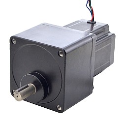 CN Satışta - Nema 34 Bipolar Step Motor L=97mm Arka Şaft ve Dişli Oranı 13:1 Mahmuzlu Şanzıman