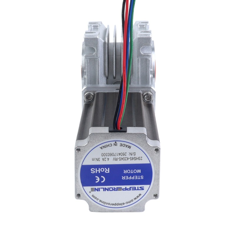 Nema 23 Step Motor 113 mm Dişli Oranı 50:1 Sonsuz Dişli Kutusu YRV30 Sonsuz Dişli Hız Düşürücü - 23HS45-4204S-YRV30-G50 | StepperOnline