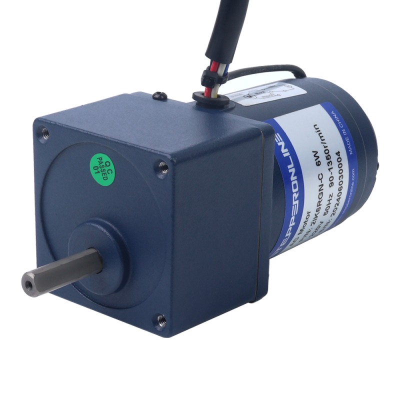 6W 220VAC 50Hz 18-270RPM 0,18Nm (25,49oz.in) Flanşlı 60mm Mahmuzlu Şanzıman Tek Fazlı AC Değişken Hızlı Motor