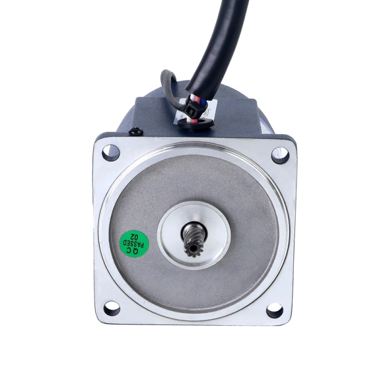15W 110VAC 60Hz 3-51.67RPM 2.01Nm (284.64oz.in) Flanşlı 70mm Mahmuzlu Şanzıman Tek Fazlı AC Değişken Hızlı Motor