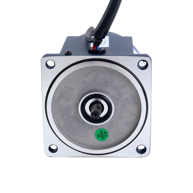 25W 220VAC 50Hz 0,9-13,5RPM 12,00Nm (1699,32oz.in) Flanşlı 80mm Dik Açılı Şanzıman Tek Fazlı AC Değişken Hızlı Motor