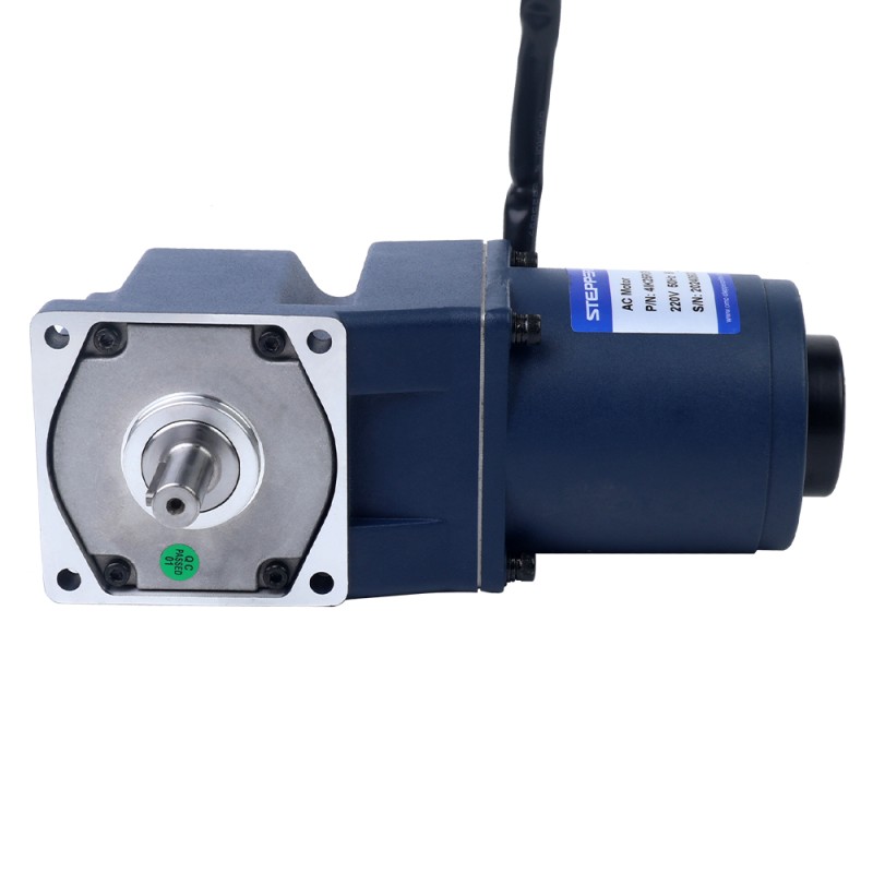 25W 110VAC 60Hz 3-51.67RPM 3.90Nm (552.28oz.in) Flanşlı 80mm Dik Açılı Şanzıman Tek Fazlı AC Değişken Hızlı Motor