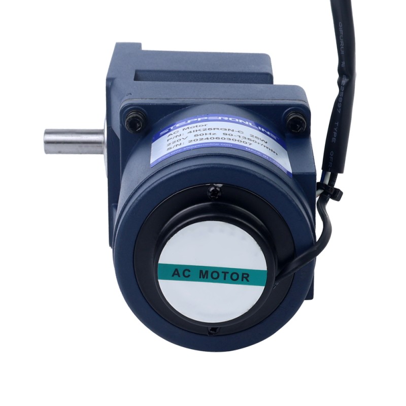 25W 110VAC 60Hz 3-51.67RPM 3.90Nm (552.28oz.in) Flanşlı 80mm Dik Açılı Şanzıman Tek Fazlı AC Değişken Hızlı Motor