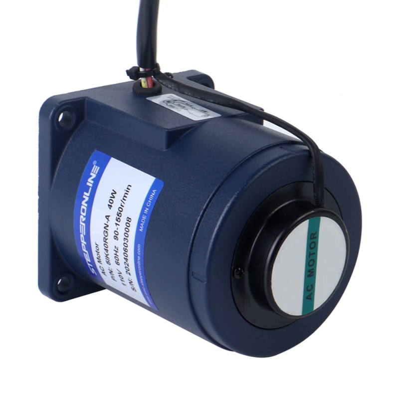 40W 110VAC 60Hz 4,5-77,5RPM 3,38Nm (478,65oz.in) Flanşlı 90mm Mahmuzlu Şanzıman Tek Fazlı AC Değişken Hızlı Motor