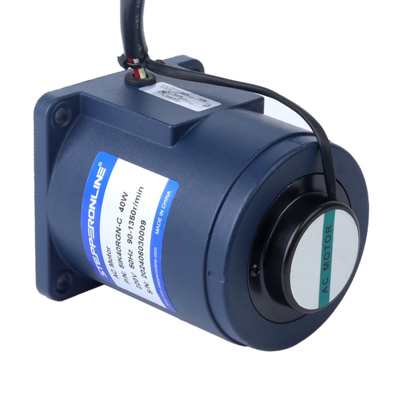 40W 220VAC 50Hz 3-45RPM 6,43Nm (910,56oz.in) Flanşlı 90mm Mahmuzlu Şanzıman Tek Fazlı AC Değişken Hızlı Motor