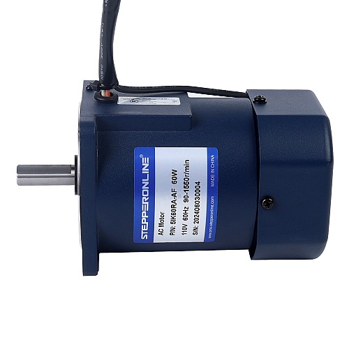 60W 110VAC 60Hz 90-1550RPM 0,36Nm (50,98oz.in) Flanşlı 90mm Tek Fazlı AC Değişken Hızlı Motor