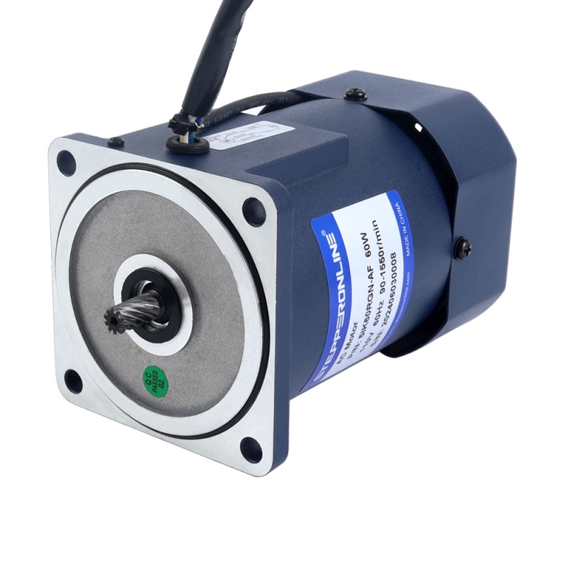 60W 110VAC 60Hz 9-155RPM 2,86Nm (405,01oz.in) Flanşlı 90mm Mahmuzlu Şanzıman Tek Fazlı AC Değişken Hızlı Motor