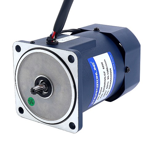 60W 220VAC 50Hz 1,8-27RPM 10,00Nm (1416,12oz.in) Flanşlı 90mm Mahmuzlu Şanzıman Tek Fazlı AC Değişken Hızlı Motor