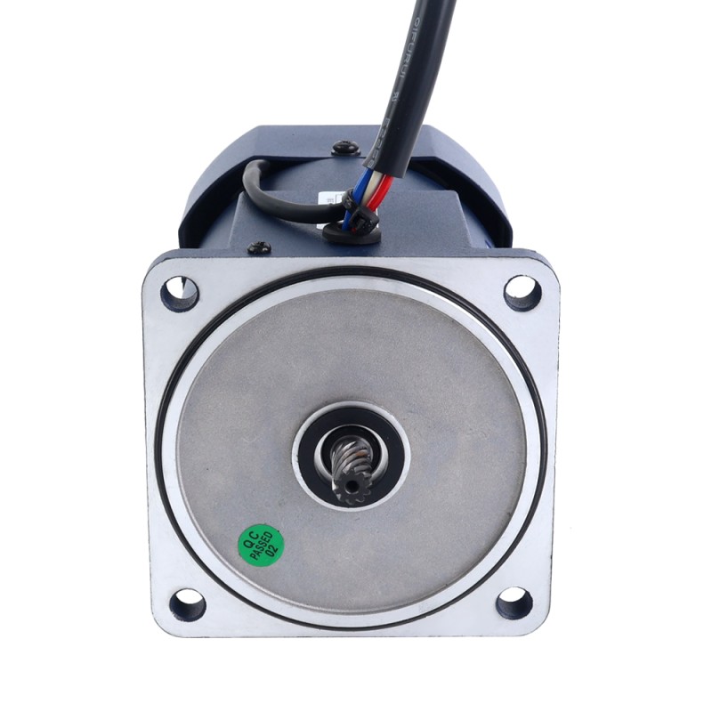 60W 220VAC 50Hz 18-270RPM 1,64Nm (232,24oz.in) Flanşlı 90mm Mahmuzlu Şanzıman Tek Fazlı AC Değişken Hızlı Motor