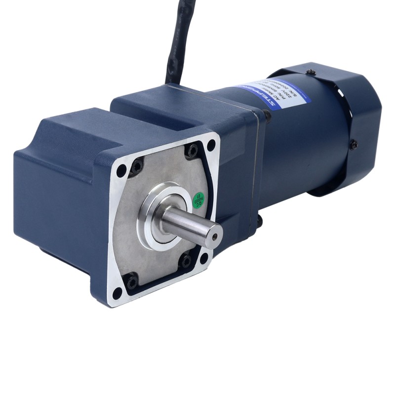 90W 110VAC 60Hz 9-155RPM 4,60Nm (651,41oz.in) Flanşlı 90mm Dik Açılı Şanzıman Tek Fazlı AC Değişken Hızlı Motor