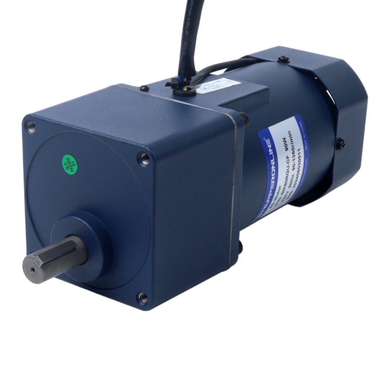 90W 110VAC 60Hz 9-155RPM 4,37Nm (618,84oz.in) Flanşlı 90mm Mahmuzlu Şanzıman Tek Fazlı AC Değişken Hızlı Motor