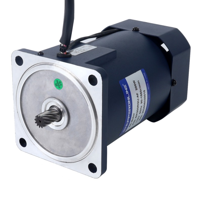 200W 110VAC 60Hz 0,9-15,5RPM 60,00Nm (8496,6oz.in) Flanşlı 104mm Dik Açılı Şanzıman Tek Fazlı AC Değişken Hızlı Motor
