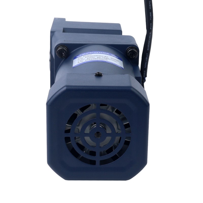 200W 110VAC 60Hz 0,9-15,5RPM 60,00Nm (8496,6oz.in) Flanşlı 104mm Dik Açılı Şanzıman Tek Fazlı AC Değişken Hızlı Motor