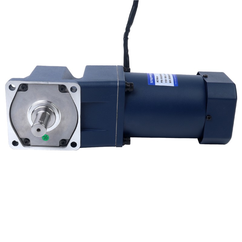 200W 110VAC 60Hz 0,9-15,5RPM 60,00Nm (8496,6oz.in) Flanşlı 104mm Dik Açılı Şanzıman Tek Fazlı AC Değişken Hızlı Motor