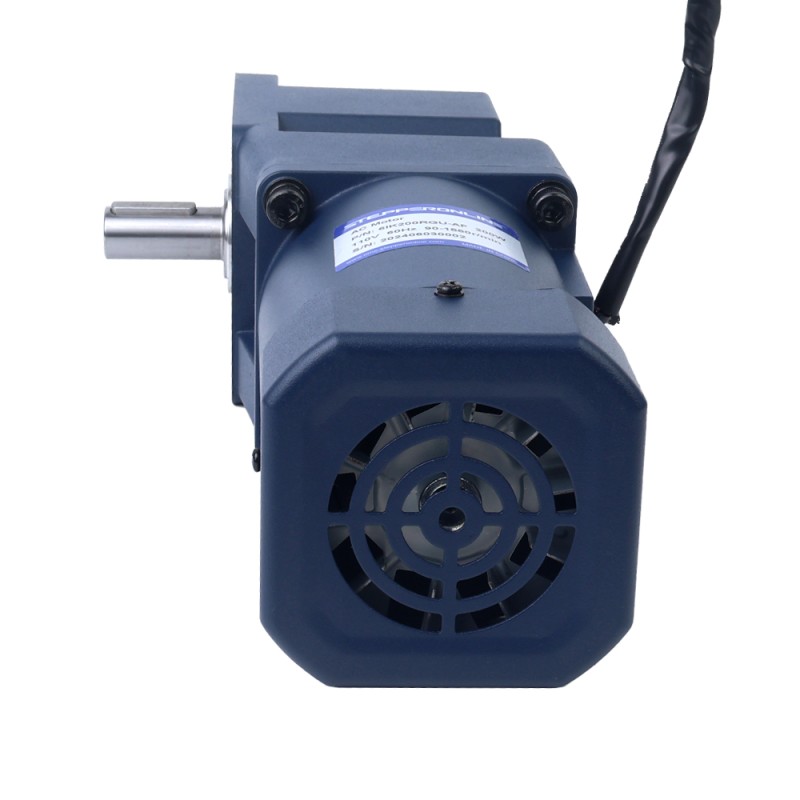 200W 110VAC 60Hz 0,9-15,5RPM 60,00Nm (8496,6oz.in) Flanşlı 104mm Dik Açılı Şanzıman Tek Fazlı AC Değişken Hızlı Motor