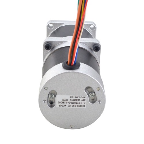 24V 172W 70RPM Dişli Fırçasız DC Motor 17,63Nm (2496,61oz.in) 50:1 Yüksek Hassasiyetli Şanzıman