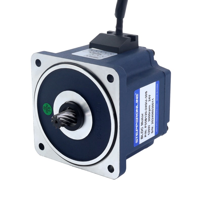 24V 120W 150RPM Dişli Fırçasız DC Motor 5,04Nm (713,72oz.in) 20:1 Düz Şanzıman