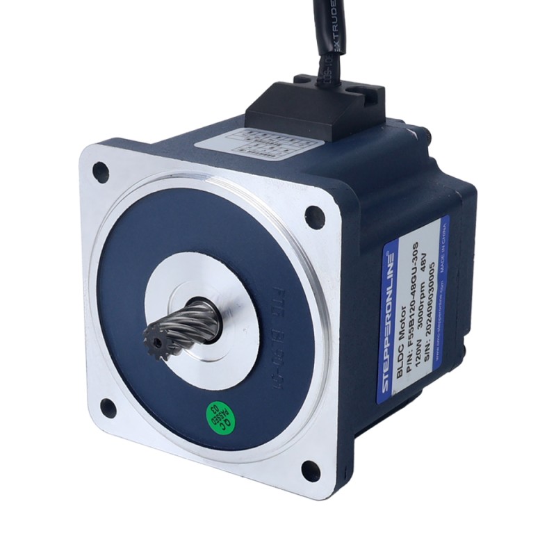 48V 120W 600RPM Dişli Fırçasız DC Motor 1,55Nm (219,50oz.in) 5:1 Düz Şanzıman