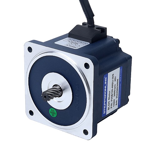 48V 150W 60RPM Dişli Fırçasız DC Motor 15,85Nm (2244,55oz.in) 50:1 Düz Şanzıman
