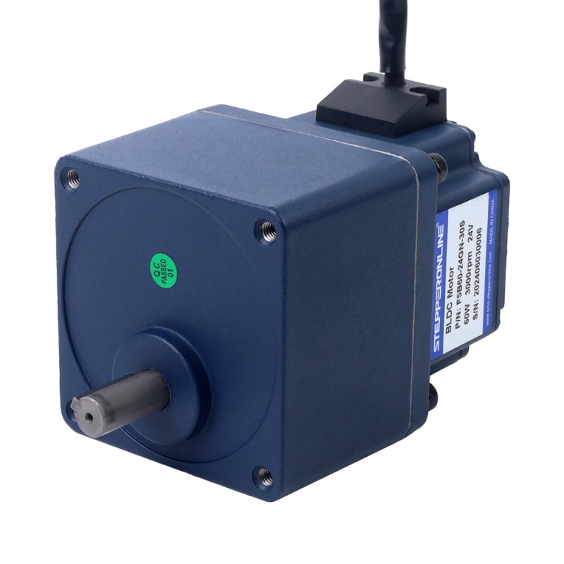 48V 60W 600RPM Dişli Fırçasız DC Motor 0,77Nm (109,04oz.in) 5:1 Düz Şanzıman
