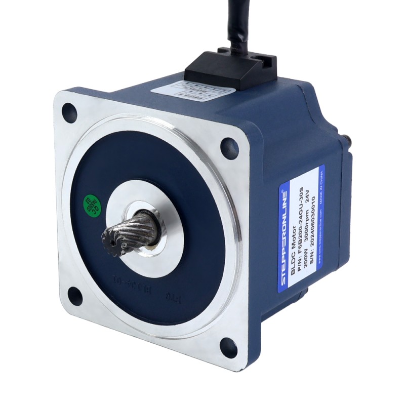 24V 200W 300RPM Dişli Fırçasız DC Motor 5.18Nm (733.55oz.in) 10:1 Düz Şanzıman