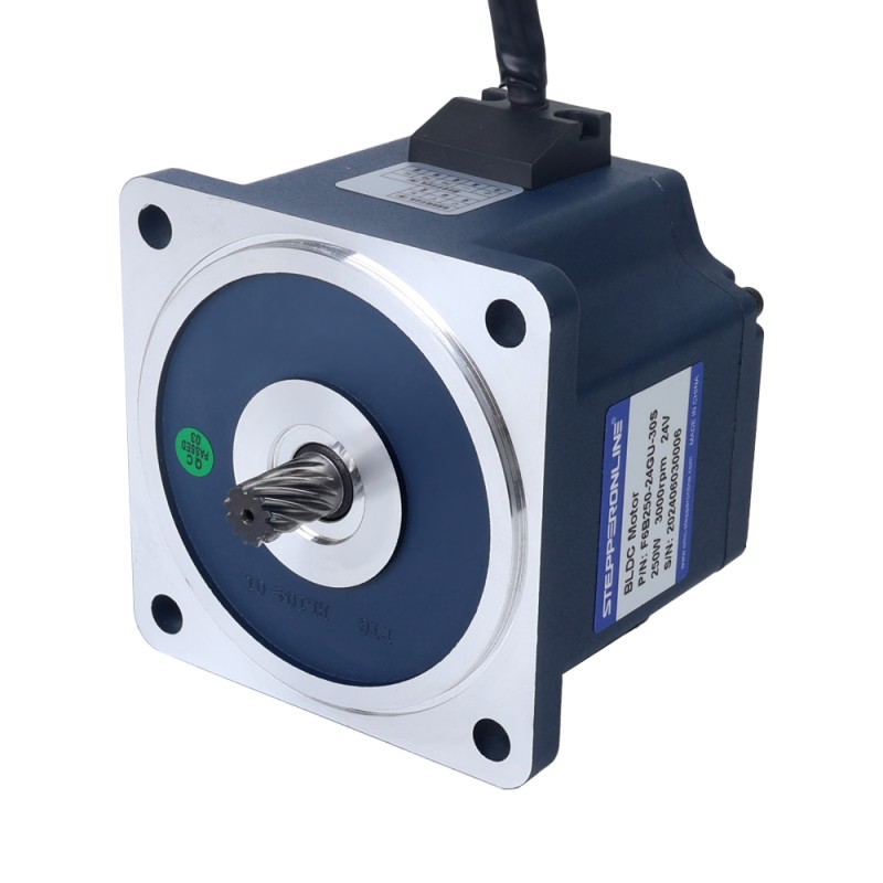 24V 250W 60RPM Dişli Fırçasız DC Motor 26.10Nm (3696.07oz.in) 50:1 Düz Şanzıman