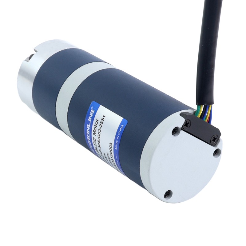 24V 60W 120RPM Dişli Fırçasız DC Motor 3,80Nm (538,12oz.in) 25:1 Planet Dişli Kutusu