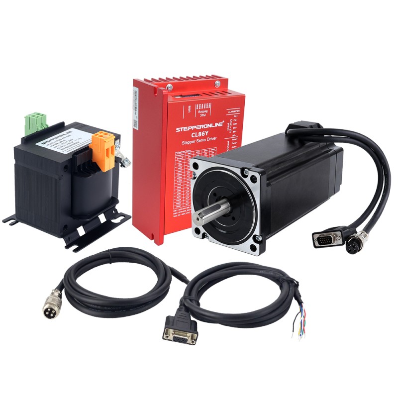 YS Serisi 1 Eksenli Kapalı Döngü Adım Motoru Kiti 12,0Nm(1699,34oz.in) Nema 34 Motor ve AC Transformatör ile