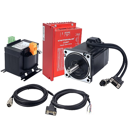YS Serisi 1 Eksenli Kapalı Döngü Adım Motoru CNC Kiti 6,50 Nm (920,48 oz.in) Nema 34 Motor, 2,0 m Kablolar ve AC Transformatör ile