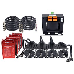 YS Serisi 4 Eksenli Kapalı Döngü Adım Motoru CNC Kiti 6,50 Nm (920,48 oz.in) Nema 34 Motor, 2,0 m Kablolar ve AC Transformatör ile