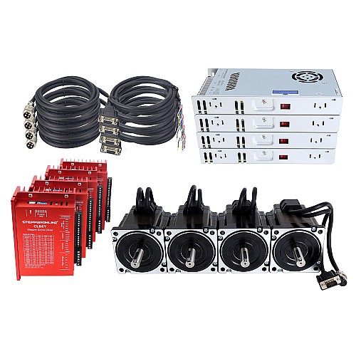 YS Serisi 4 Eksenli 4,30 Nm (608,93 oz.in) Nema 34 Kapalı Döngü Adım Motoru Kiti Güç Kaynağı ile