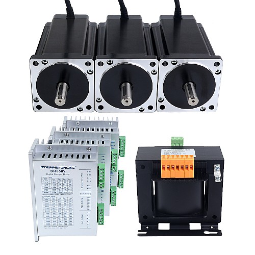 YS Serisi 3 Eksenli Adım Motoru CNC Kiti 12,0 Nm (1699,34 oz.in) Nema 34 Adım Motoru ve Sürücüsü ve AC Transformatörü