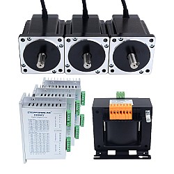 YS Serisi 3 Eksenli Adım Motoru CNC Kiti 8,0 Nm (1132,89 oz.in) Nema 34 Adım Motoru ve Sürücüsü ve AC Transformatörü