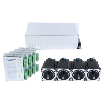 UK İndirimleri - YS Serisi 4 Eksenli Step Motor CNC Kiti 1,9 Nm (269,06 oz.in) Nema 23 Step Motor ve Sürücü ve 48 V Güç Kaynağı