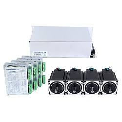YS Serisi 4 Eksenli Step Motor CNC Kiti 1,9 Nm (269,06 oz.in) Nema 23 Step Motor ve Sürücü ve 48 V Güç Kaynağı