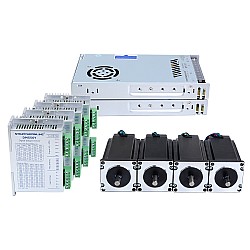 YS Serisi 4 Eksenli Step Motor CNC Kiti 3,00 Nm (424,83 oz.in) Nema 23 Step Motor ve Sürücü ve 48 V Güç Kaynağı