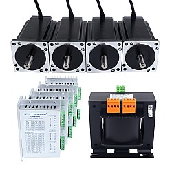 YS Serisi 4 Eksenli Adım Motoru CNC Kiti 12,0 Nm (1699,34 oz.in) Nema 34 Adım Motoru ve Sürücüsü ve AC Transformatörü